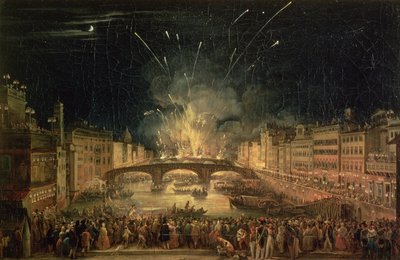 Fuegos Artificiales sobre el Río Arno de Giovanni Signorini